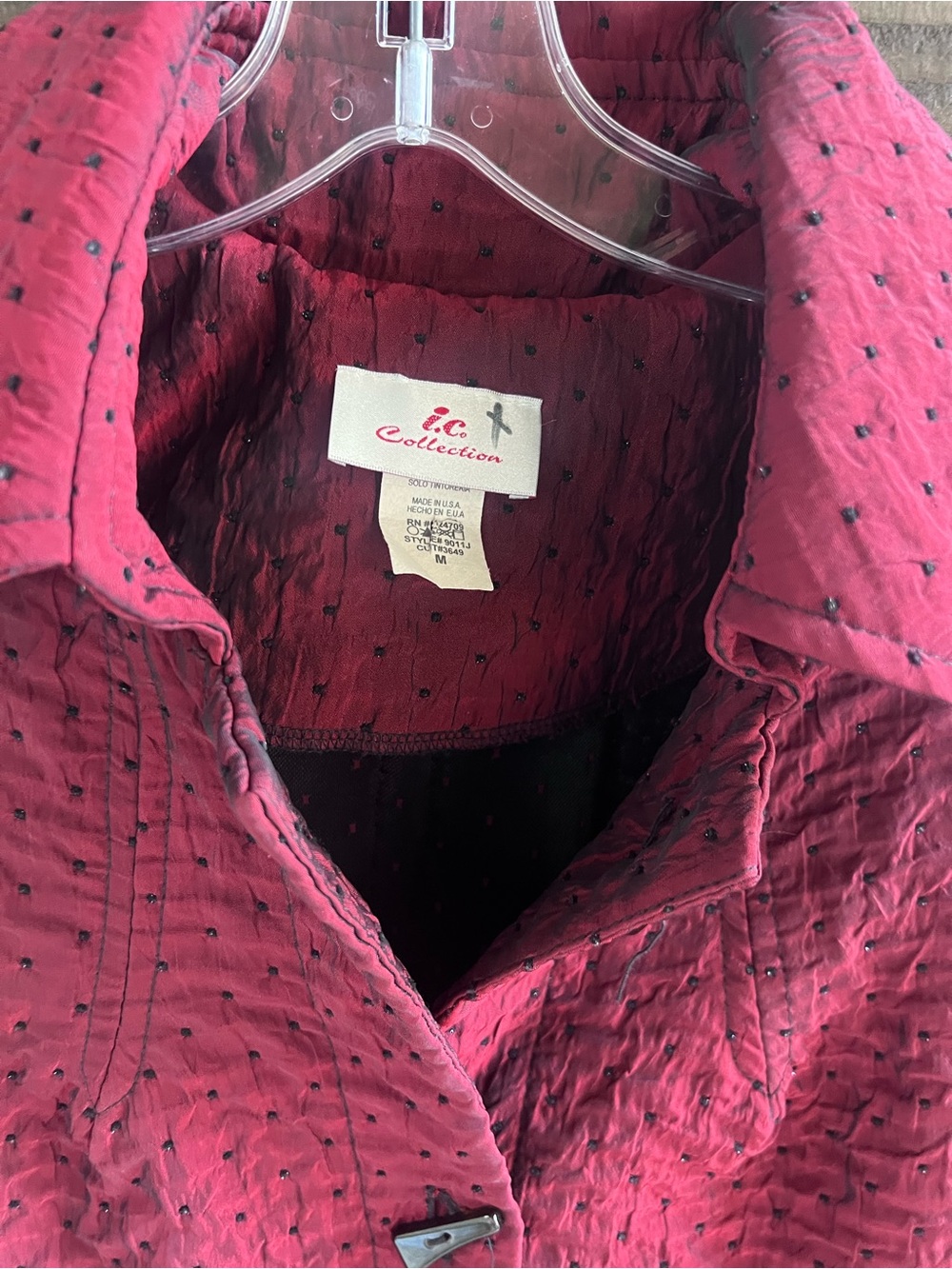 IC Collection Women’s Quilted Raspberry Jacket Medium - Picture 4 of 5